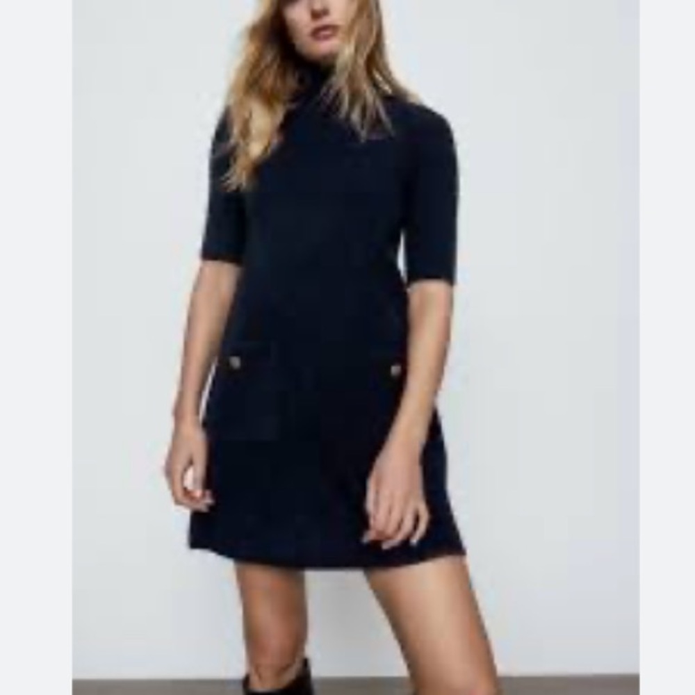 Zara knit turtleneck sweater dress